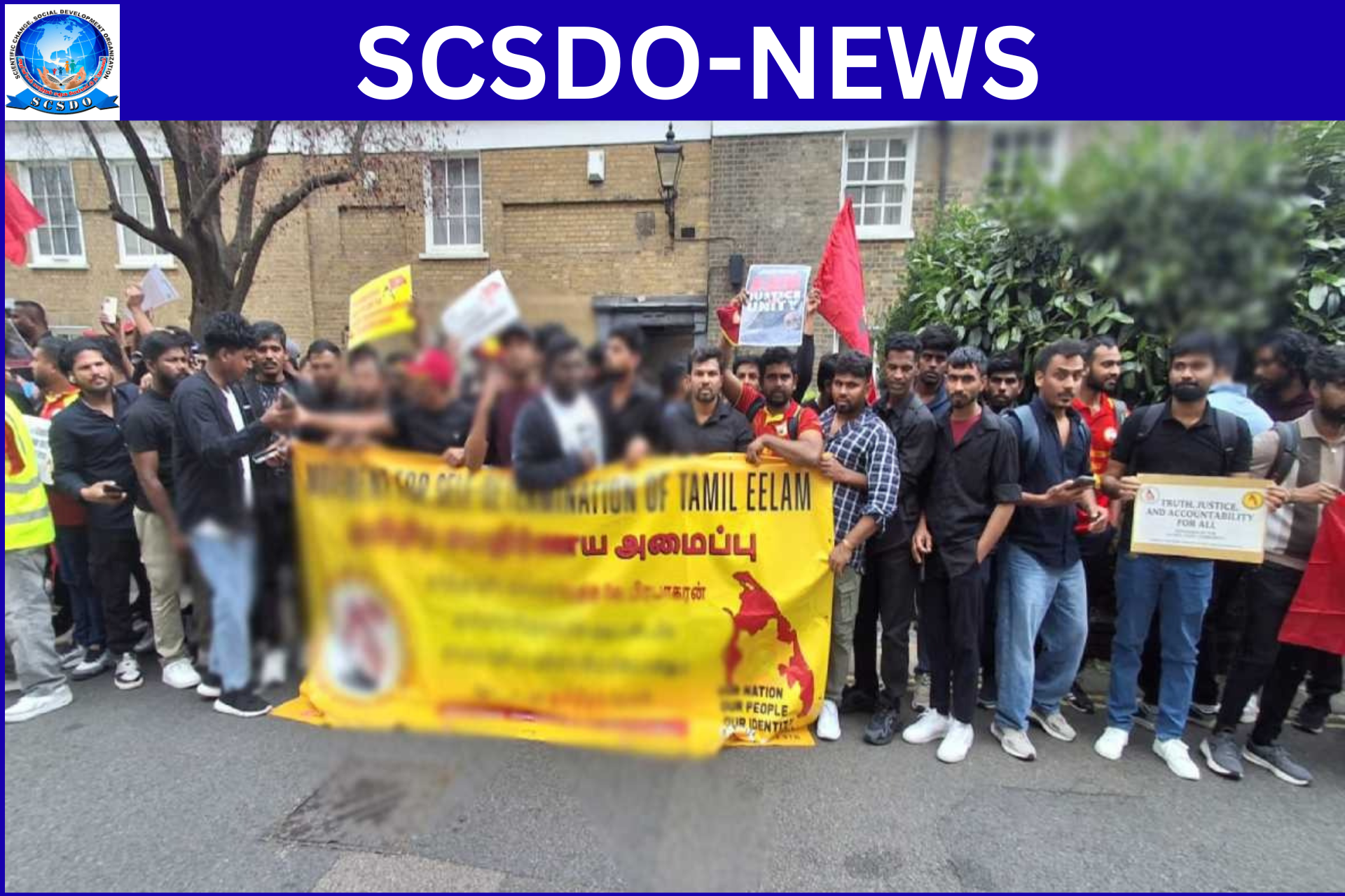 இலங்கை தமிழ் மக்களுக்கு நீதி கோரி லண்டனில் போராட்டம்.